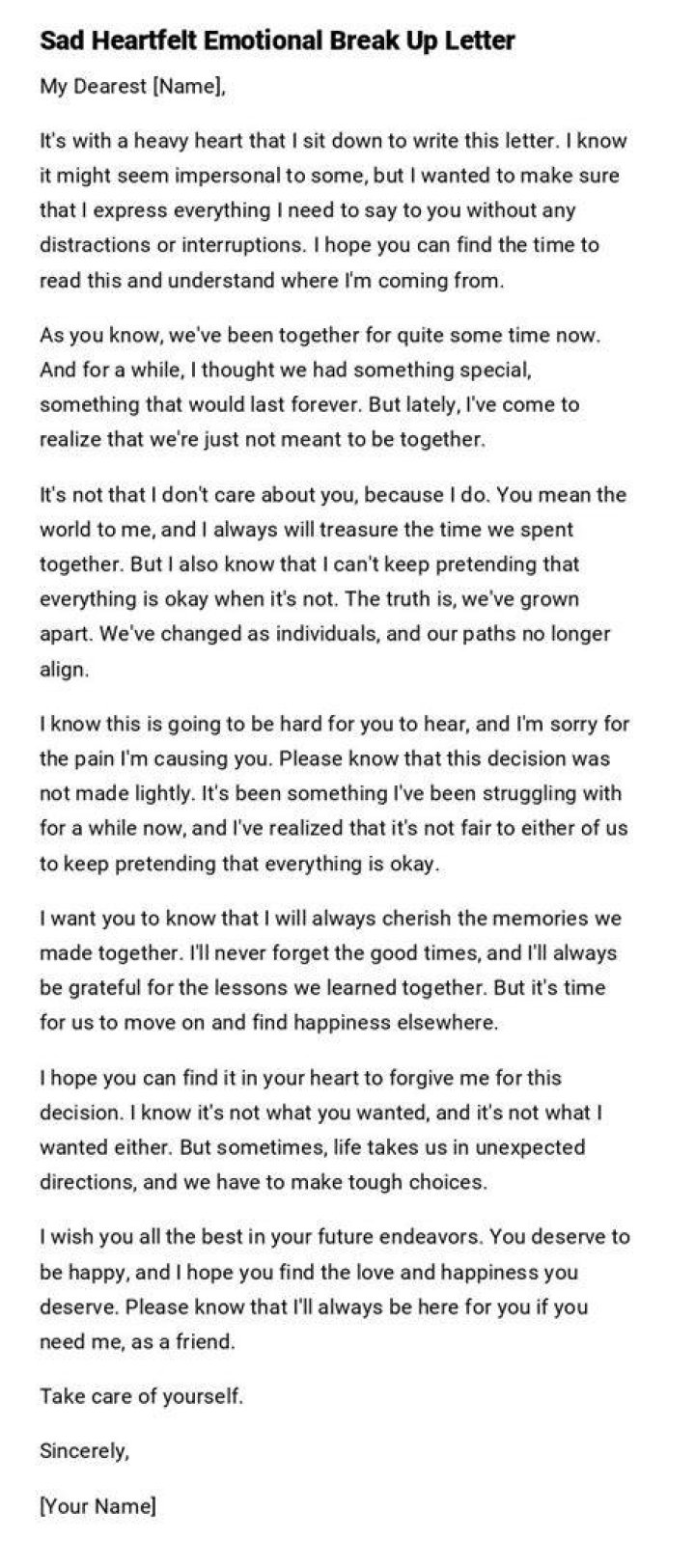 How do you write an emotional letter?