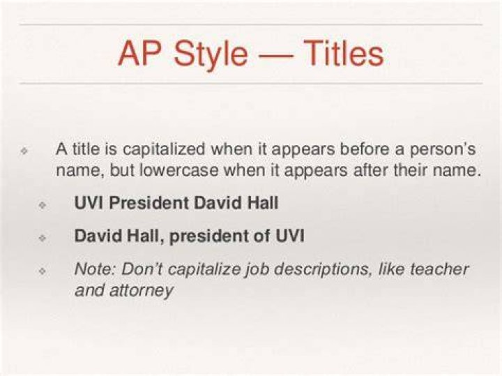 Is President AP style capitalized?