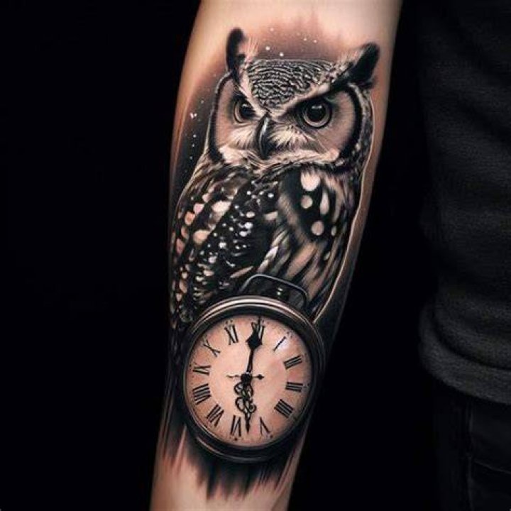 What does an owl with a clock mean?