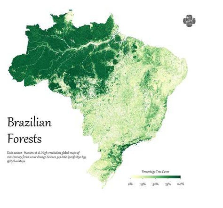 What percentage of Brazil is forest?